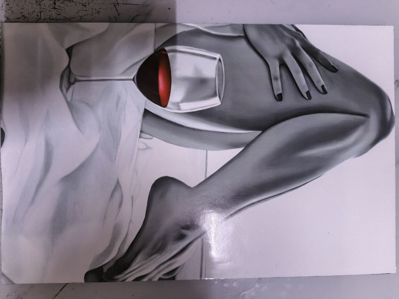 Crimson Moment – Luxury Portrait Canvas Artwork